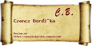 Czencz Boróka névjegykártya